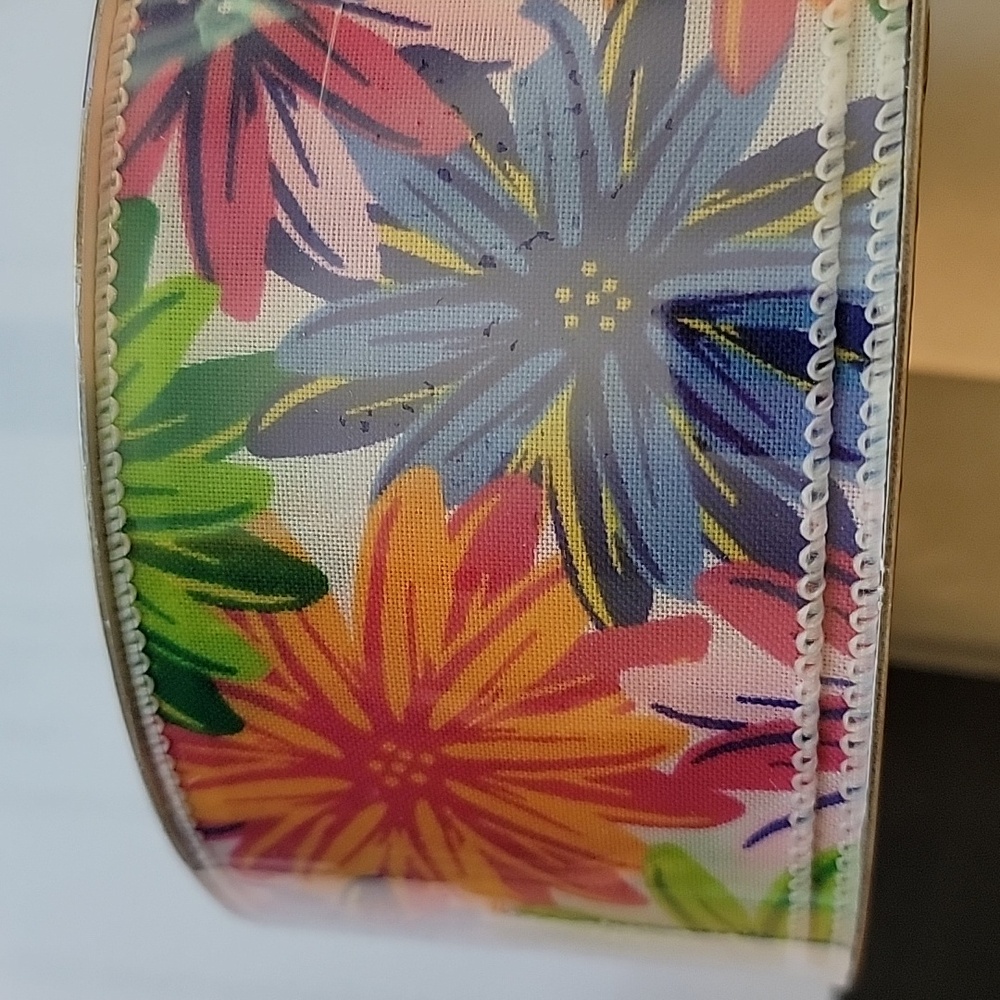 Floral wired ribbon